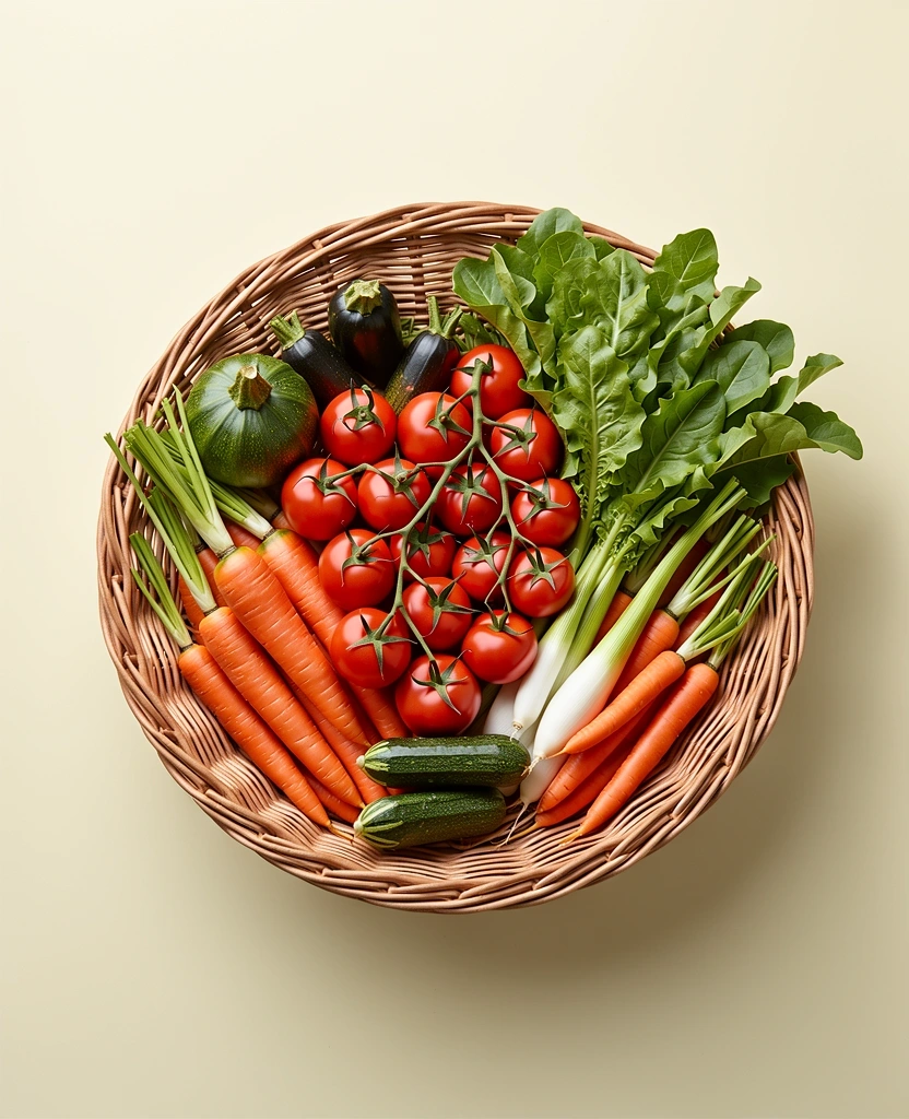 Panier de légumes frais de saison